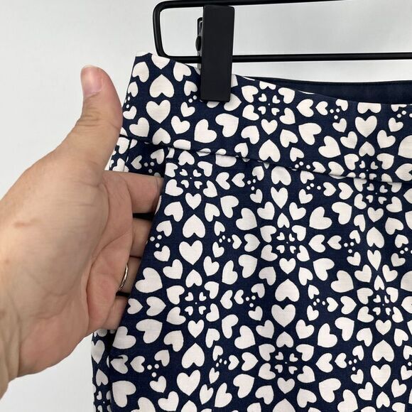 BODEN Chino Pants Navy White Size 8L (Tall) Stretch Heart Print Front Pockets - Picture 4 of 13